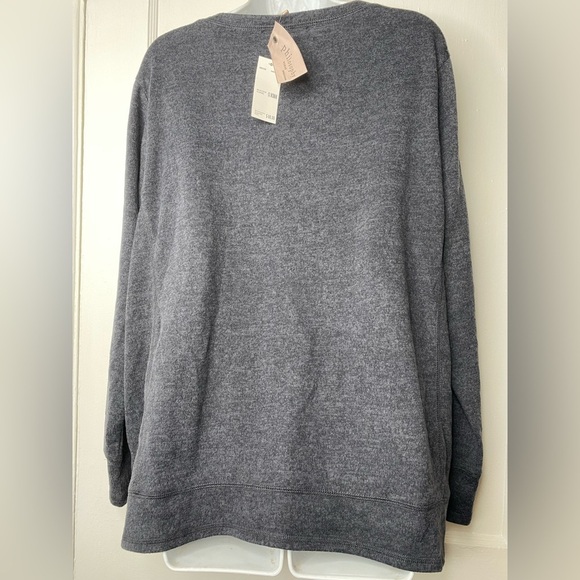 PHILOSOPHY NWT Gray Women's Sweatshirt with Pouch - Picture 7 of 7